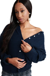 Navy Knit Cardigan