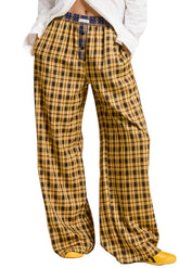 Mustard Plaid Boxer Pant