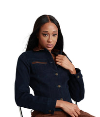 Cognac Trim Denim Jacket