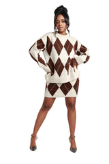 Beige Argyle Set