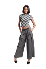 Black Plaid Baby Tee