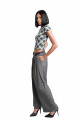 Black Plaid Baby Tee
