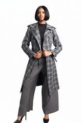 Plaid Trench Coat