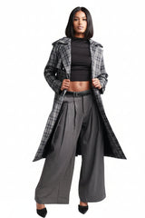 Plaid Trench Coat