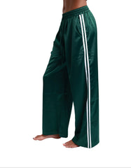 Emerald Satin Striped Joggers