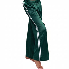 Emerald Satin Striped Joggers