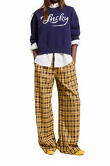 Mustard Plaid Boxer Pant