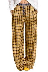 Mustard Plaid Boxer Pant