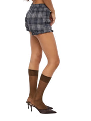 Plaid Ruffle Shorts