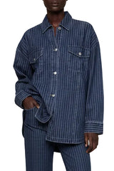 Oversized Striped Denim